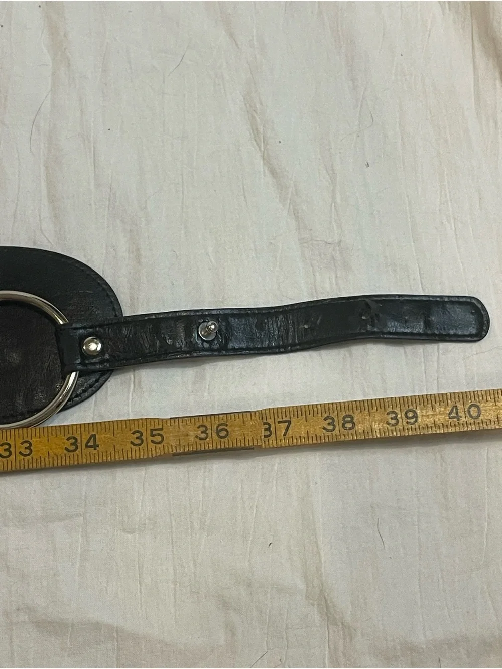Wide Black Waist Belt Silver O Ring Buckle Statement Cinch Boho Y2K Goth
